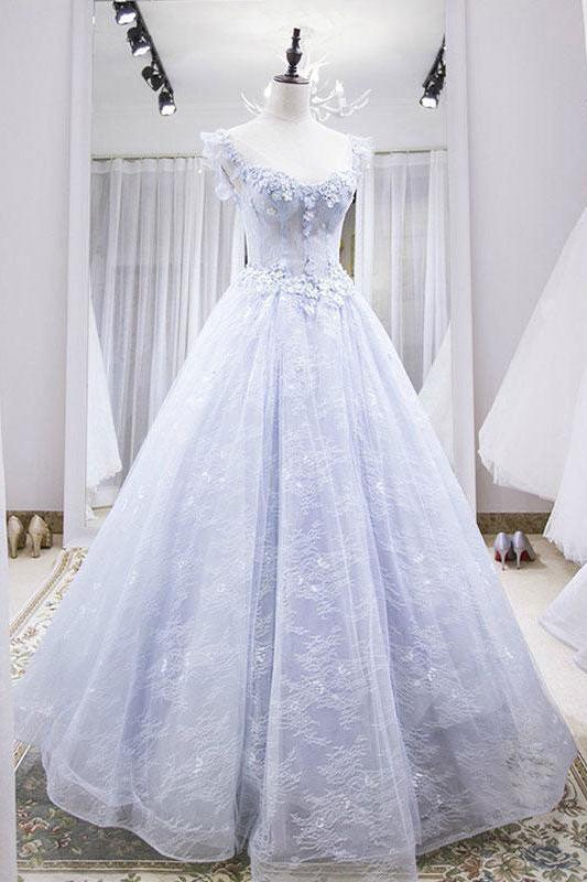 Tulle Prom Dress Lace Long Evening Dress