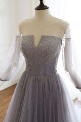 Tulle Prom Dress Sequin Long Formal Evening Dress