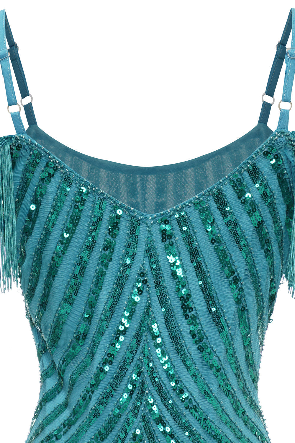Turquoise Homecoming Dresses Tight Sequin Short Cocktail Dresses with Fringes