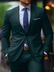 Two-Button Single-Breasted Tailored Wedding Suit For Men 2-Piece Set