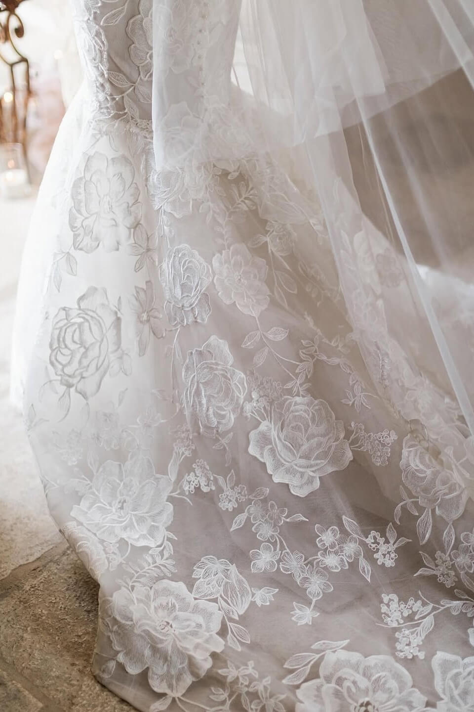 Two Piece High Neck Wedding Dress Long Sleeve Lace Appliqued Mermaid Bridal Gown