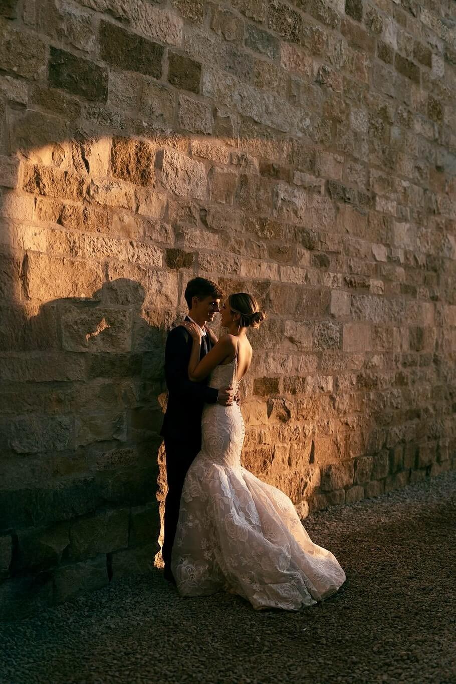 Two Piece High Neck Wedding Dress Long Sleeve Lace Appliqued Mermaid Bridal Gown