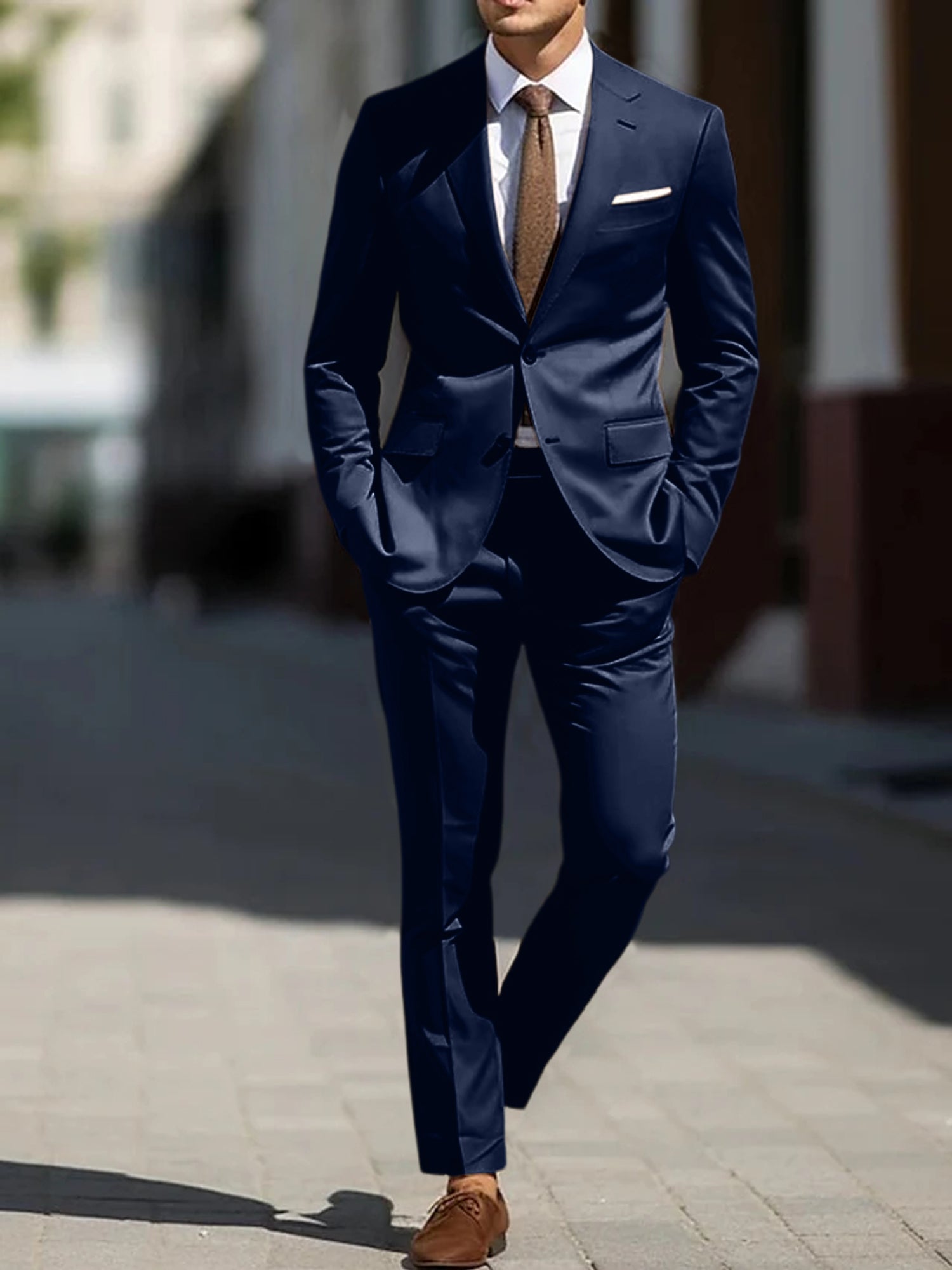 Two-Piece Tailored Fit Single Breasted Wedding Suit For Men