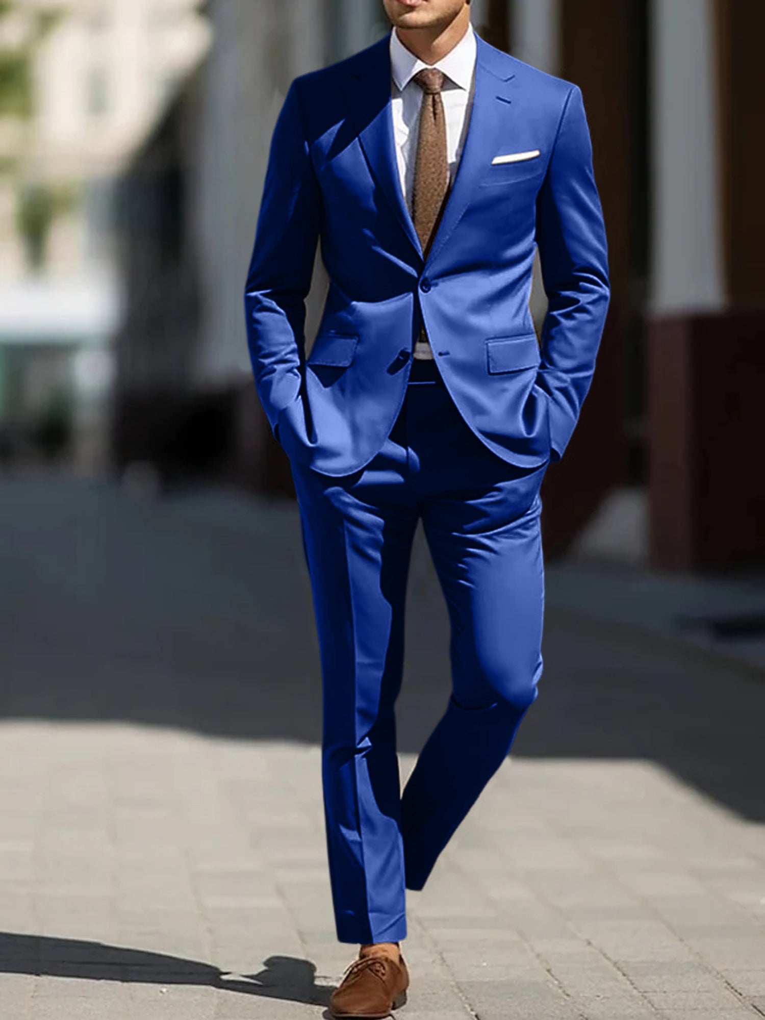 Two-Piece Tailored Fit Single Breasted Wedding Suit For Men