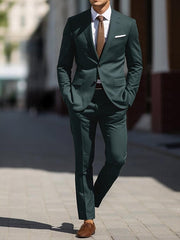 Two-Piece Tailored Fit Single Breasted Wedding Suit For Men