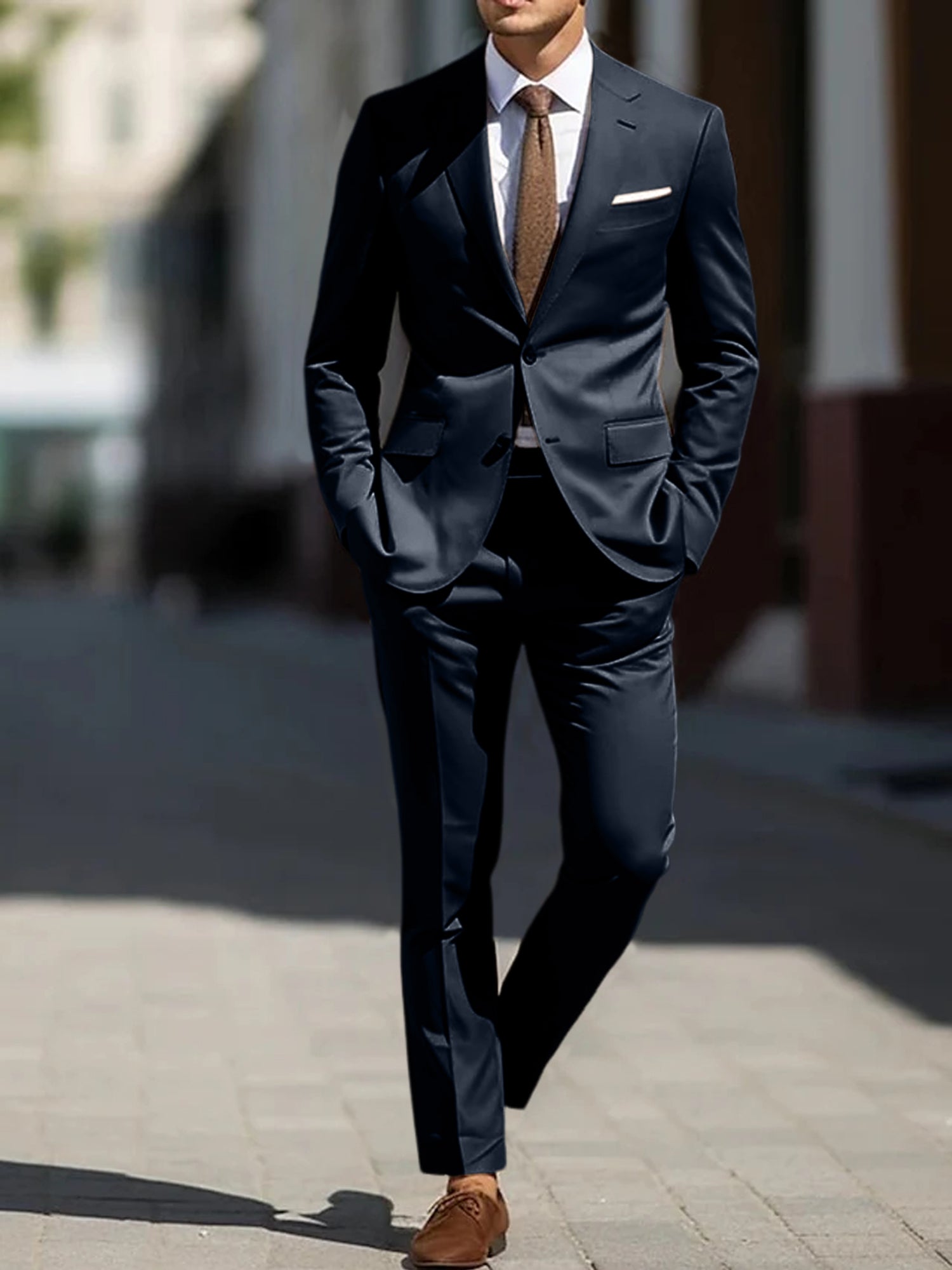 Two-Piece Tailored Fit Single Breasted Wedding Suit For Men