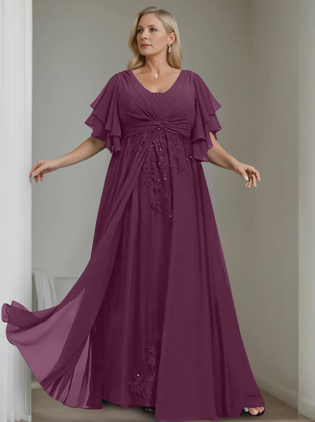 a line dress size 22 Women's Plus Cap Sleeve Midi A-Line Dress