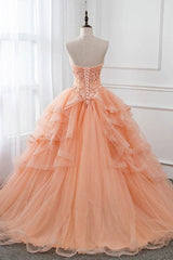 Unique Prom Dress Sweetheart Neck Tulle Lace Long Formal Evening Dress
