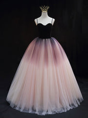 Unique Sweetheart Neck Velvet Formal Dress Tulle Long Evening Dress