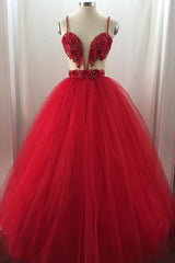 Unique Sweetheart Tulle Prom Dress Long Formal Gown Evening Dress