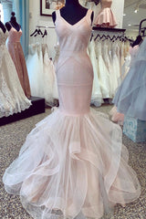 Unique Tulle Mermaid Long Formal Gown Evening Dress