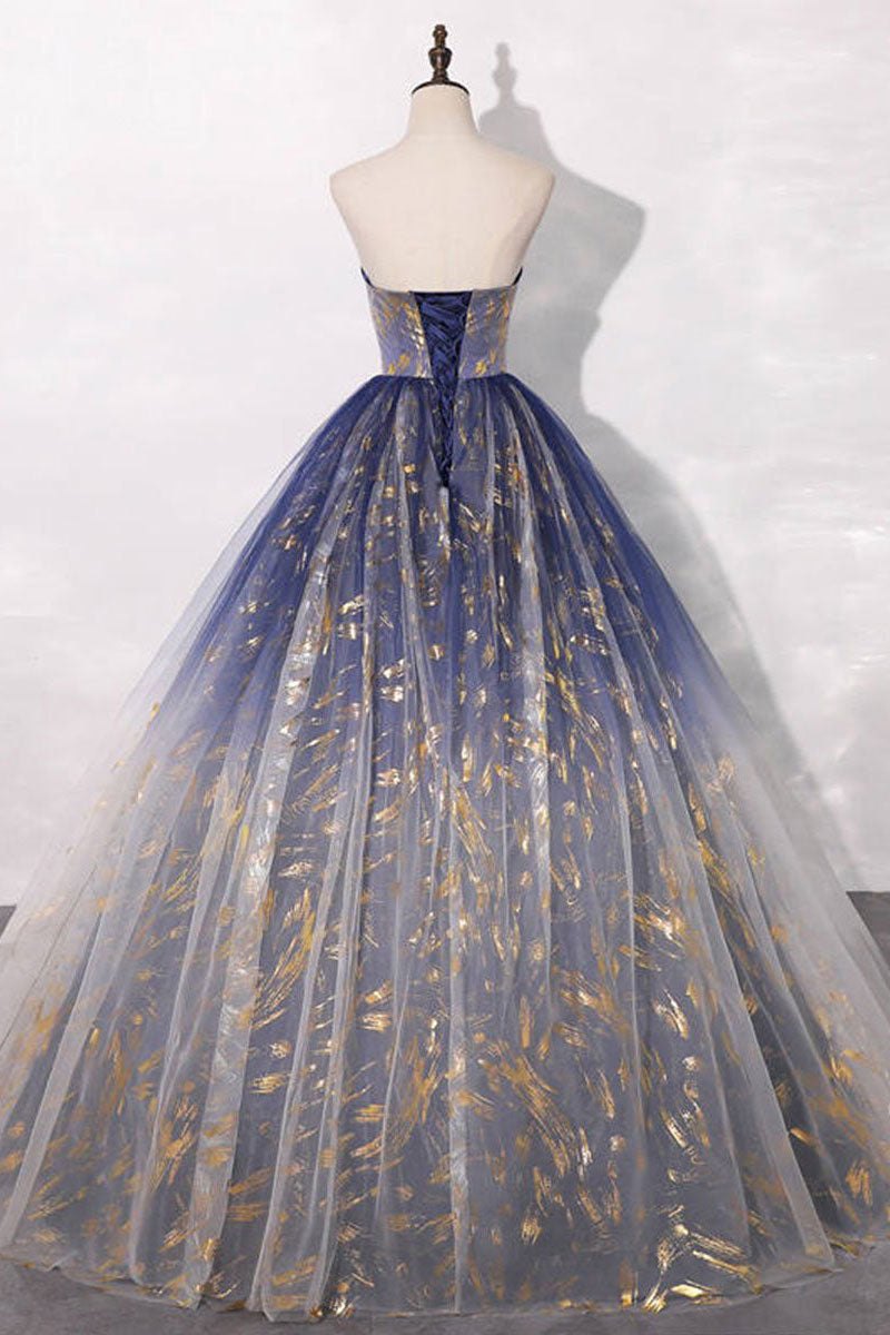 Unique Tulle Prom Dress Lace Long Formal Gown Evening Dress