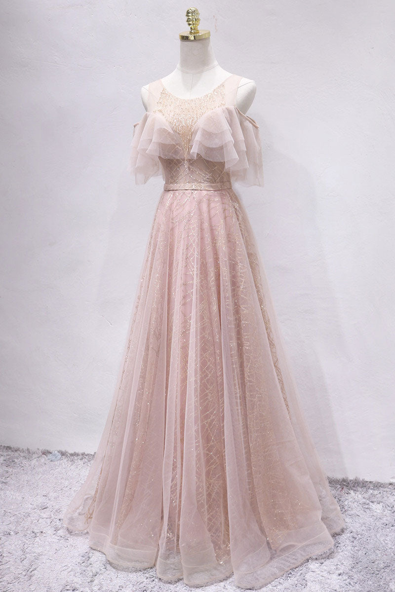 Unique Tulle Prom Dress Long Formal Gown Evening Dress