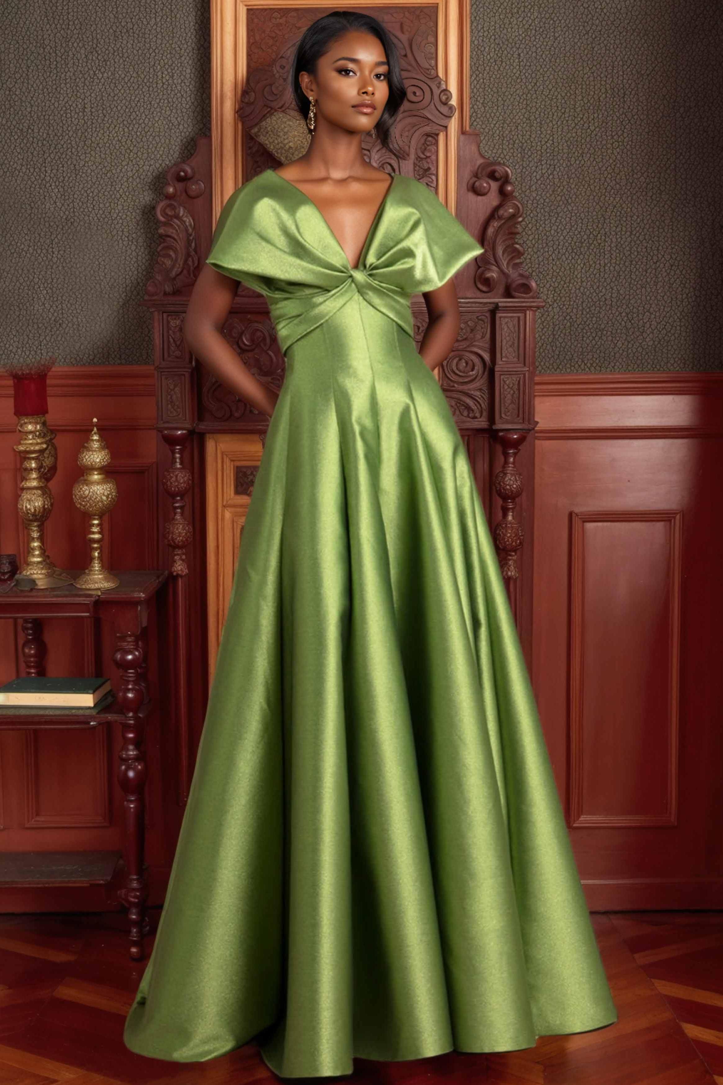 Unique V-Neck Sleeveless A-Line Mother Of The Bride Dresses with Ruffles