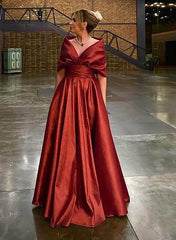 V-Neck A-Line Princess Gown for the Mother of the Bride