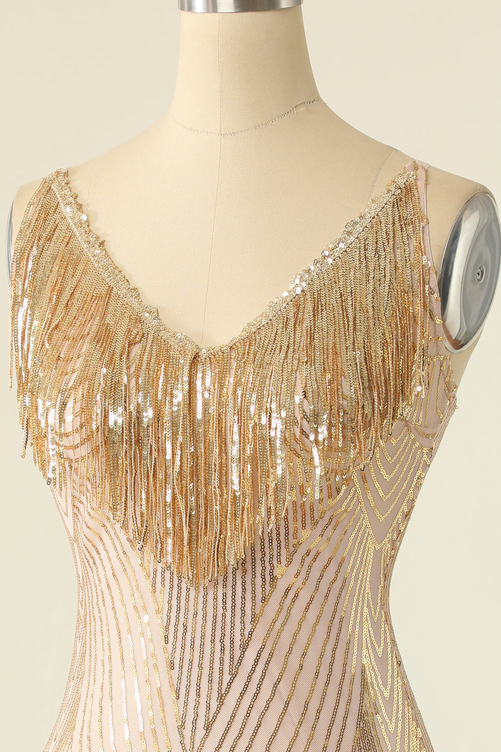 V-Neck Fuchsia Homecoming Dresses Cocktail Dresses With Fringes