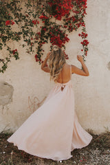 V Neck Prom Dress Chiffon Long Evening Dress