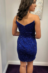 Veda Homecoming Dress Pretty Bodycon V neck Sequin Short Party Cocktail Dress