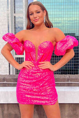 Verity Homecoming Dress Pretty Bodycon Heart shaped Sequin Short Party Cocktail Dress