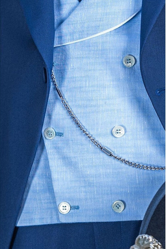 Vintage One-Button Single-Breasted Tailored 3-Piece Wedding Suit For Men