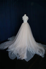 Wedding Dress Handmade Light Tulle Long Prom Dress Bridal Gown