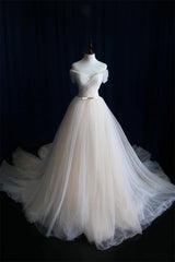 Wedding Dress Handmade Light Tulle Long Prom Dress Bridal Gown