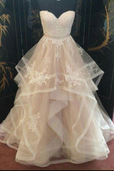Wedding Dress Handmade Tulle Lace Long Prom Dress Bridal Gown