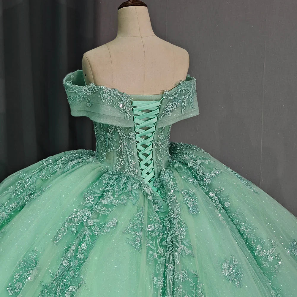 Wedding Dress Quinceanera Dress Ball Gown Lace Applique Beading Sweetheart Sweet 16 Party Dress