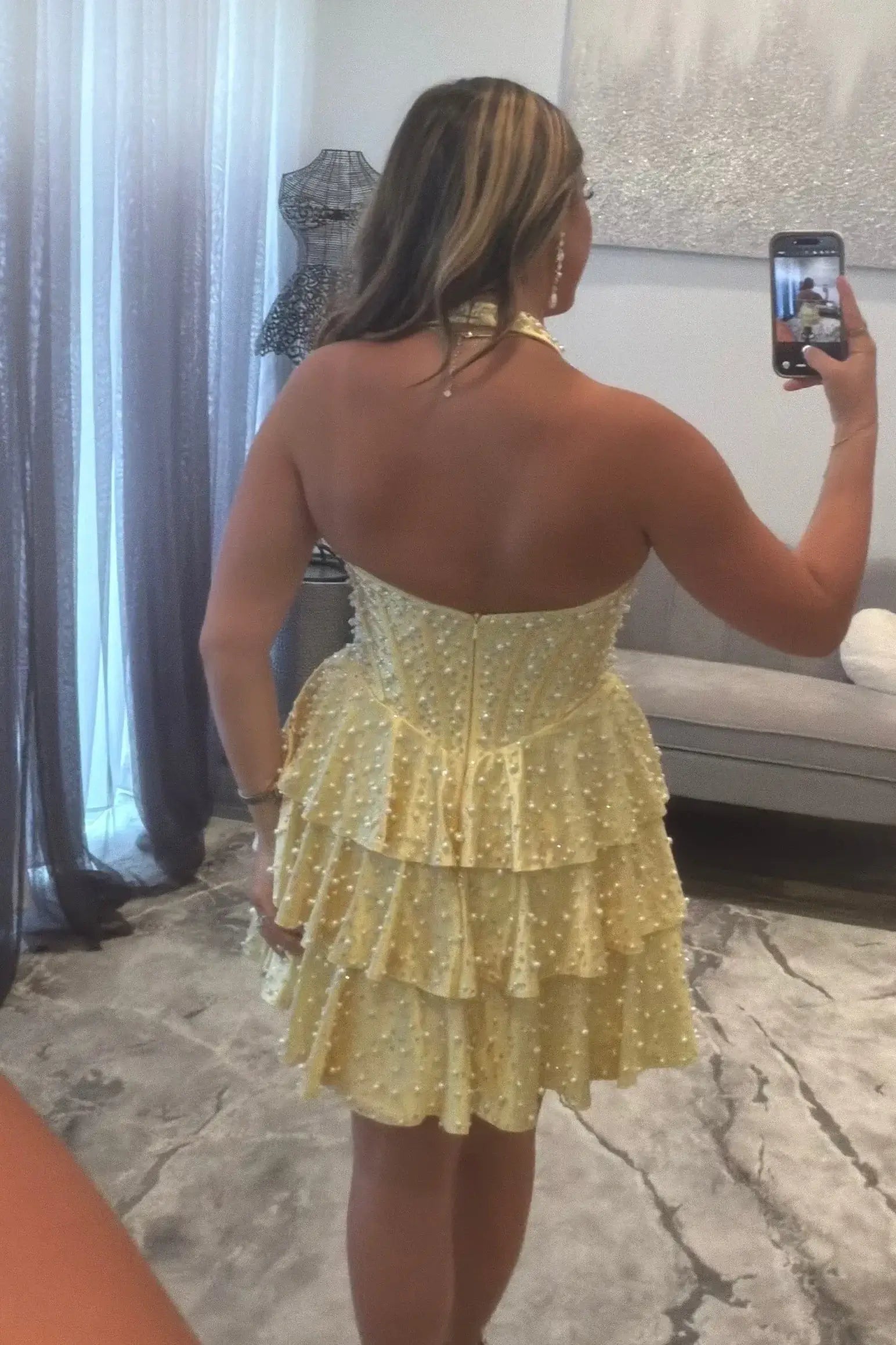 Dressystars Sweetheart Beaded Corset Satin Short Homecoming Dresses with Slit