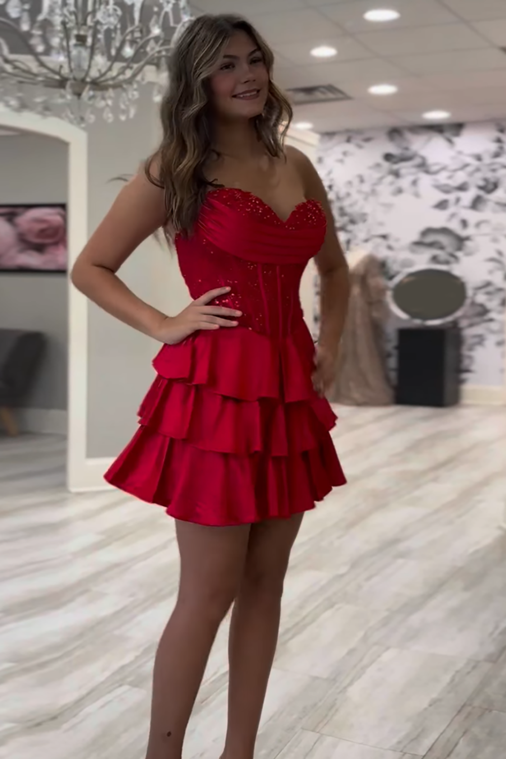 Yellow A Line Homecoming Dresses Satin Short Corset Cocktail Dresses With Lace