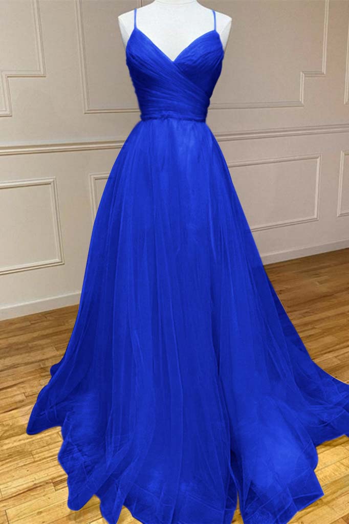 Yellow A Line Prom Dress Sleeveless Halter Neck Formal Dress