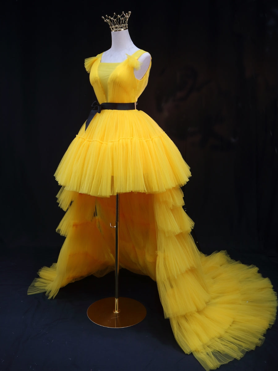 Yellow Prom Dress Tulle Formal Graduation Dress Formal Gown Evening Dress