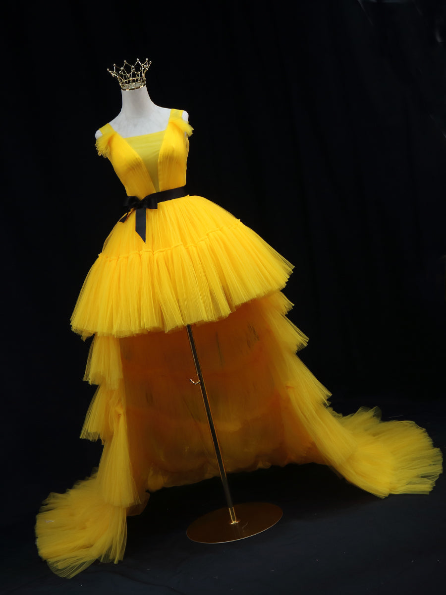 Yellow Prom Dress Tulle Formal Graduation Dress Formal Gown Evening Dress