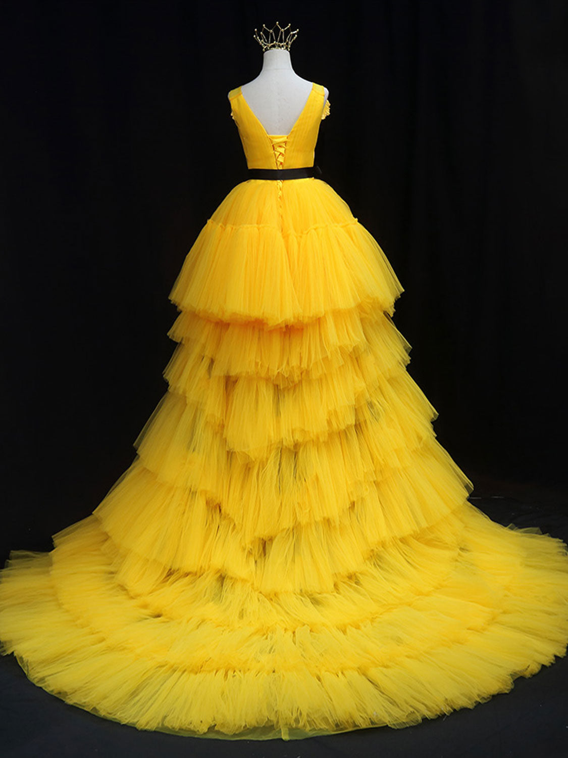 Yellow Prom Dress Tulle Formal Graduation Dress Formal Gown Evening Dress