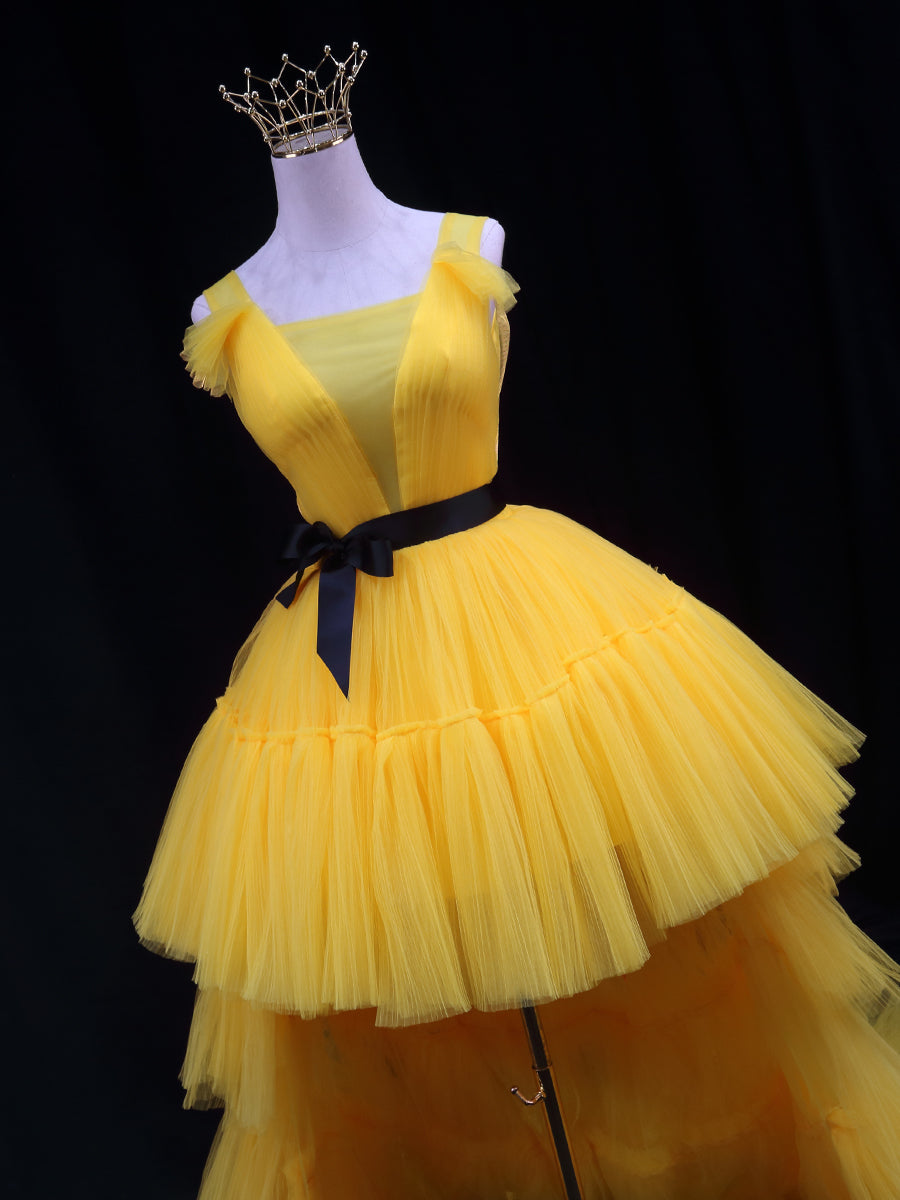 Yellow Prom Dress Tulle Formal Graduation Dress Formal Gown Evening Dress