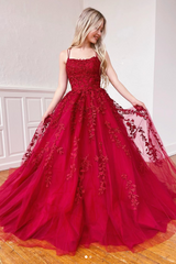 Yellow Prom Dress Tulle Lace Long Formal Evening Dress