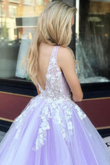 Yellow Prom Dress V Neck Tulle Lace Long Formal Dress Evening Dress