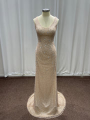 Dressystars Scoop Neck Prom Dress Sheath/Column Sleeveless Formal Gown