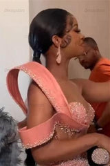 Mermaid Jewel Floor Length Sleeveless Appliques Lace Sequined Prom Dress